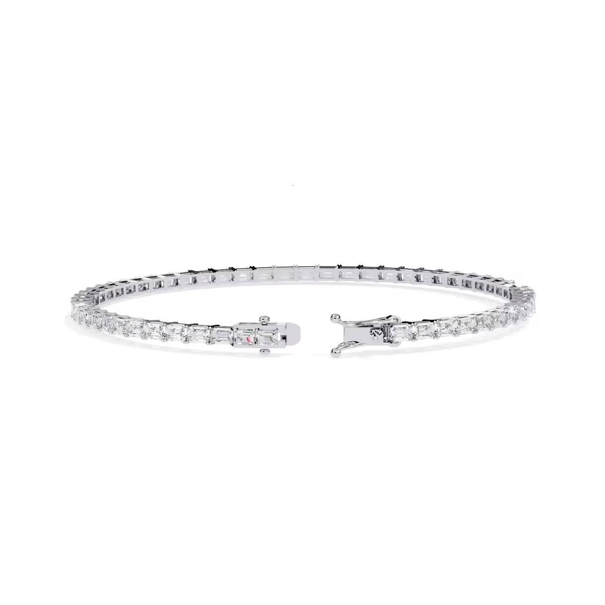 Avina Jewels 14K Rose/Yellow/White Gold Lab Grown Baguette Diamond Vintage Rhodium Plated IGI Certified Tennis Bracelet OEM