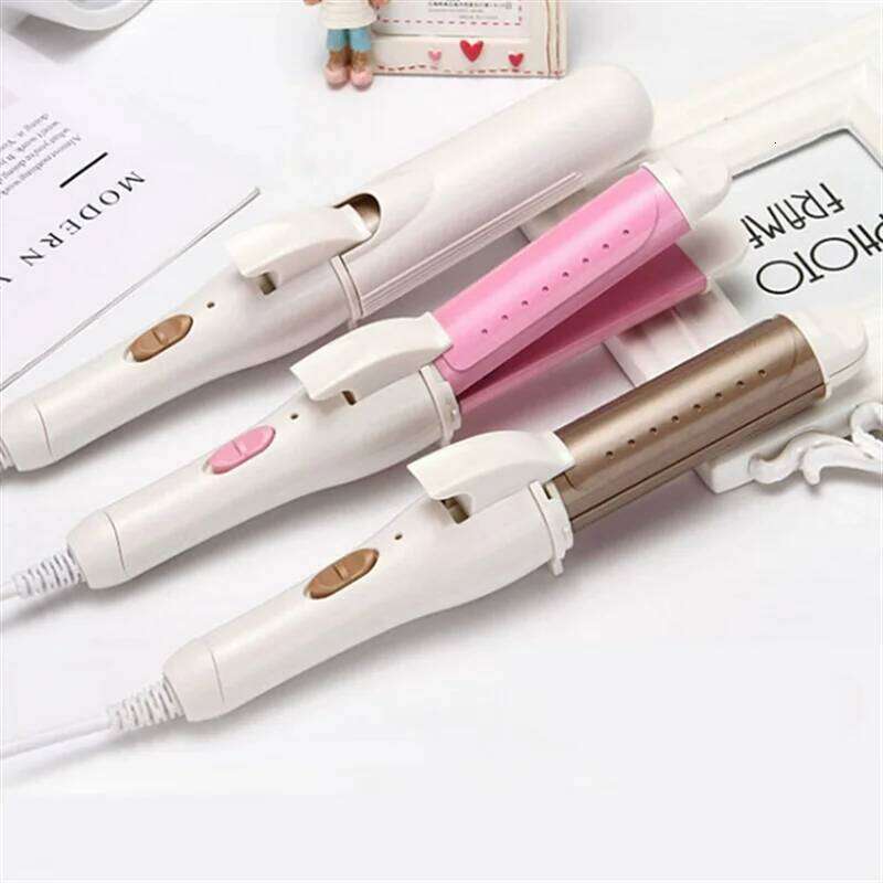 Multifunction 3 In 1 Gold Ceramic Curling Iron Curler Professional Styling Tools Hair Straightener Heated Roller 26Y0305