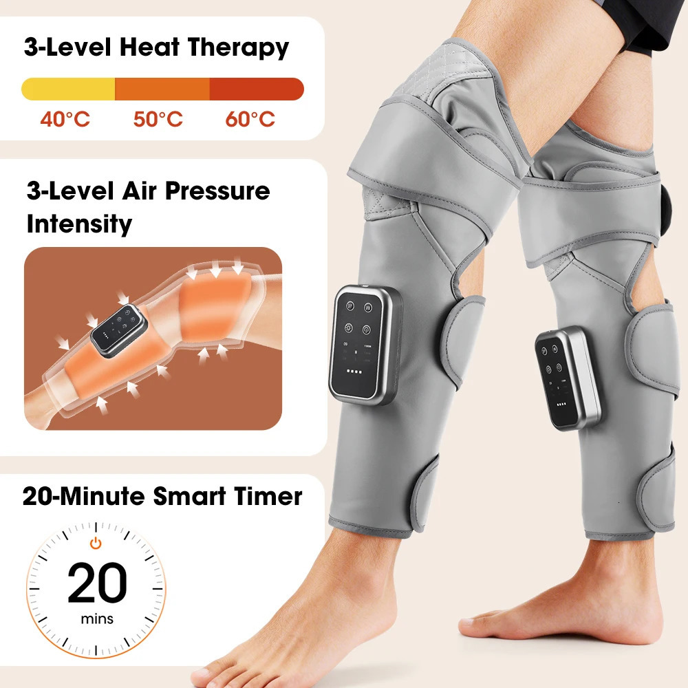 2/1Pc Leg Massager Air Compression Constant Heat Therapy for Hand Calf Knee Massager Full Air Pressure Muscle Relax Heating Pad 260304