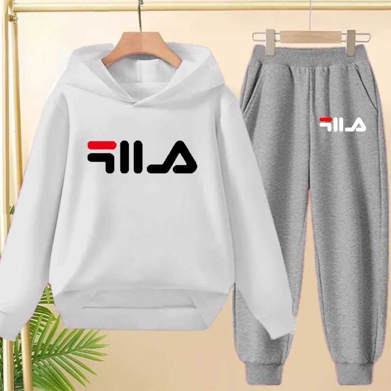 Kids Tracksuits 2Pcs, Brand Print Hoodie & Pants Set, Boys & Girls Casual Sports Jogging Fashion OutfitsT260306