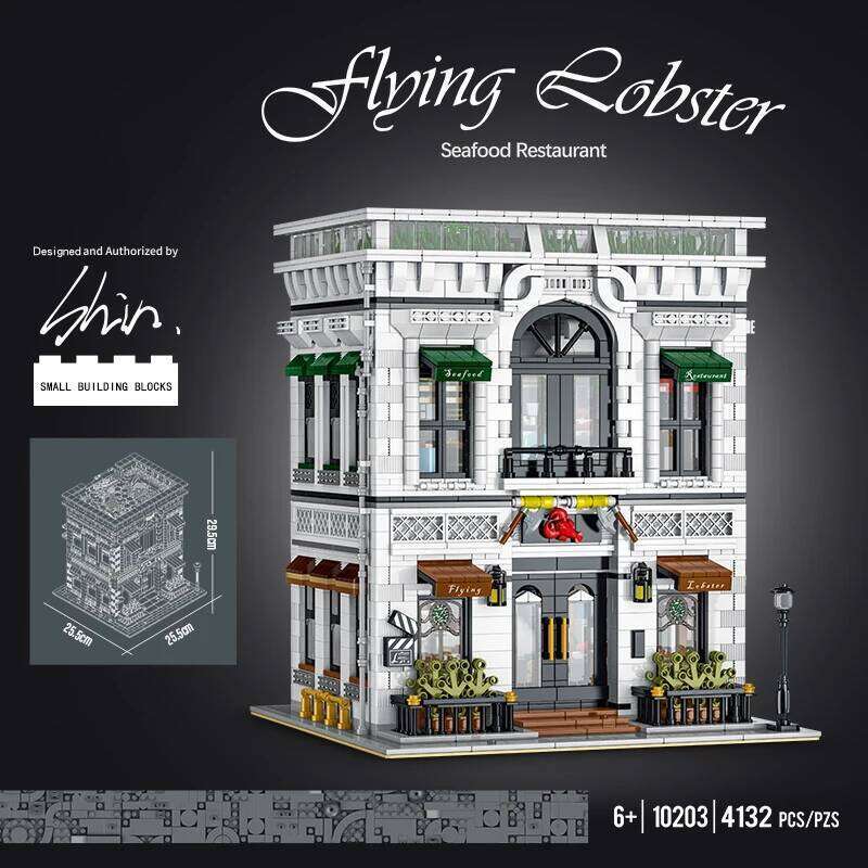 4132PCS City Street View Restaurant Modular Building Blocks MOC Adults Creative Modern Architecture House Model Bricks Kids Gift Z260306