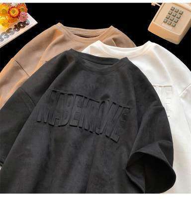Cross-border casual chic short-sleeve T-shirt men and women, niche design for art students, couple's wear, high-end half-sleeve