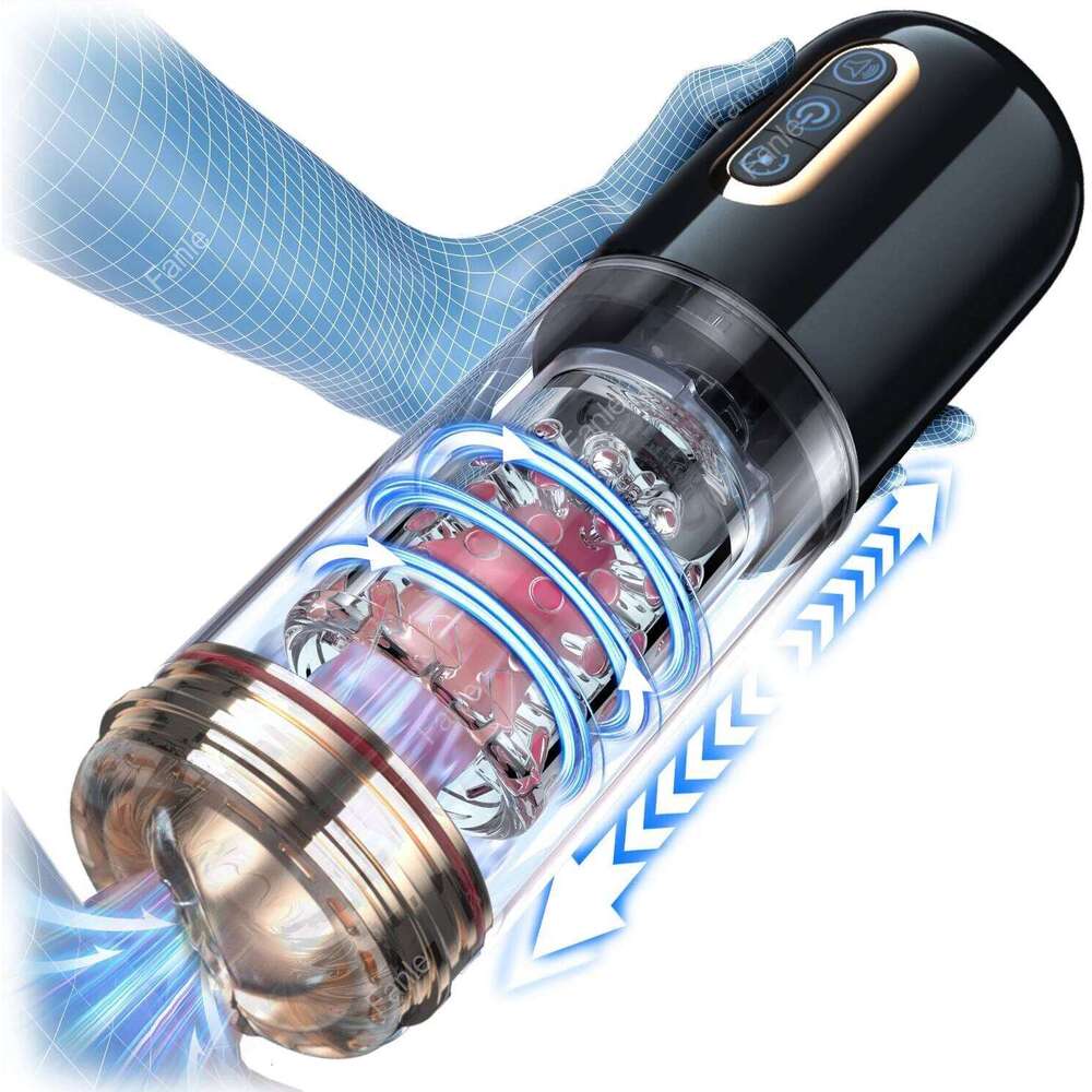 Telescopic Rotation Sucking Masturbator Cup Vagina Masturbation Blowjob Adults Sex Toys for Men Male Piston Automatic Mastubator W260305