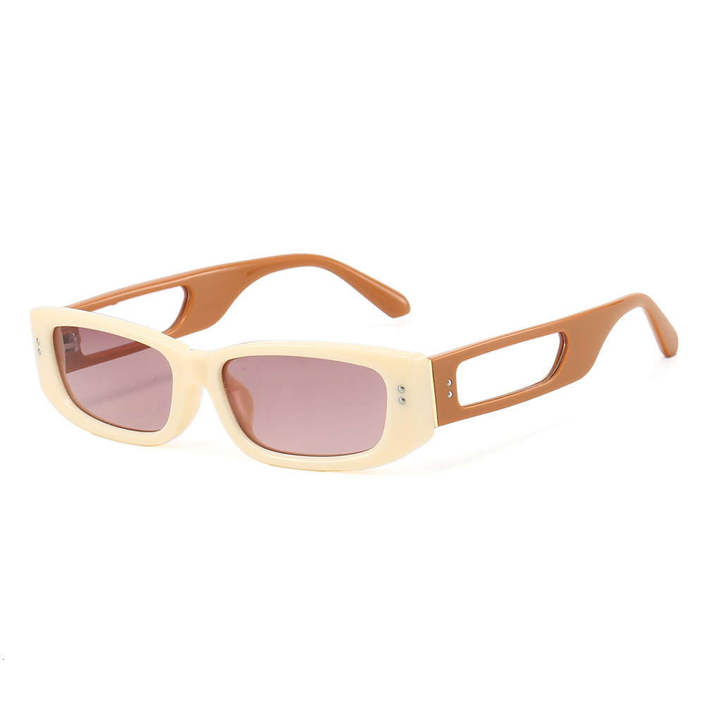 New European American rectangular irregular-shaped small-frame sunglasses, simple, stylish, and unique, with UV protection