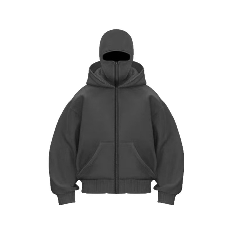 New style Men's zip shirts fleece cardigans masked double hats hoodies sweatshirts euro size loose sports coats