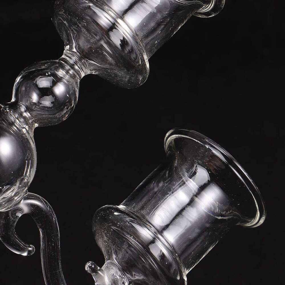 Clear Glass Candlestick Holder Smooth Polished Surface Perfect for Christmas Weddings Valentine's Day Home Decoration XJ260305