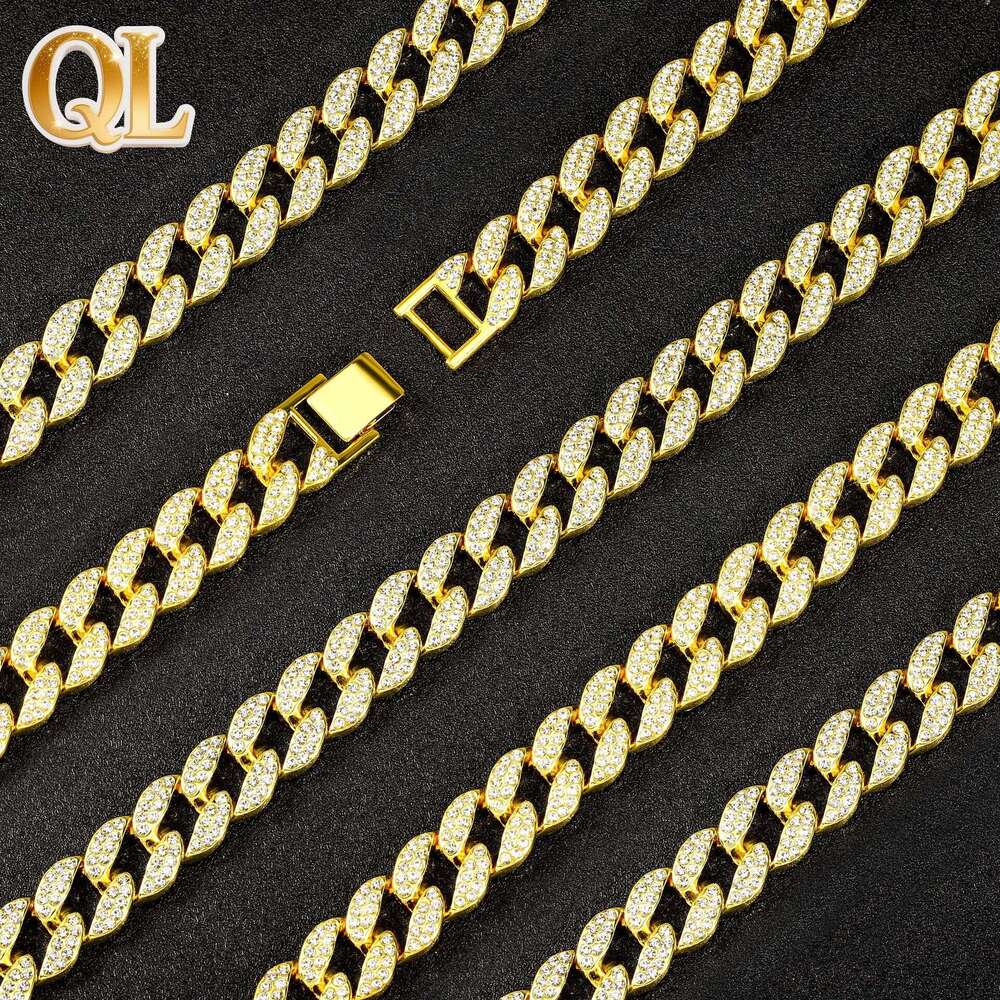 15MM High-Quality Cuban for Men Hip-Hop Full Diamond Cross-Border European and American Versatile Necklace Manufacturer Wholesale
