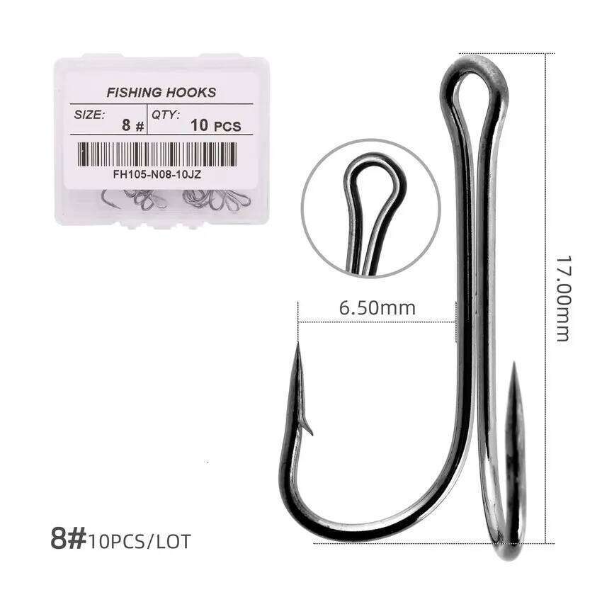 10pcs Long Shank Double Weedless hook Fly Tying Duple for Jig Bass Fish Hook Fishing Tackle Box For Soft Lure S260305