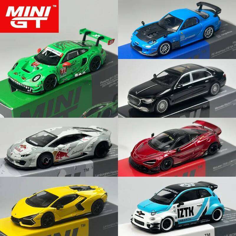 MINIGT 1:64 Porsche McLaren Lamborghini BMW Abarth Alloy Car Model 977 889 1046 996 870 886 985 789 740 967 1053 1081 1055 1054 C260305