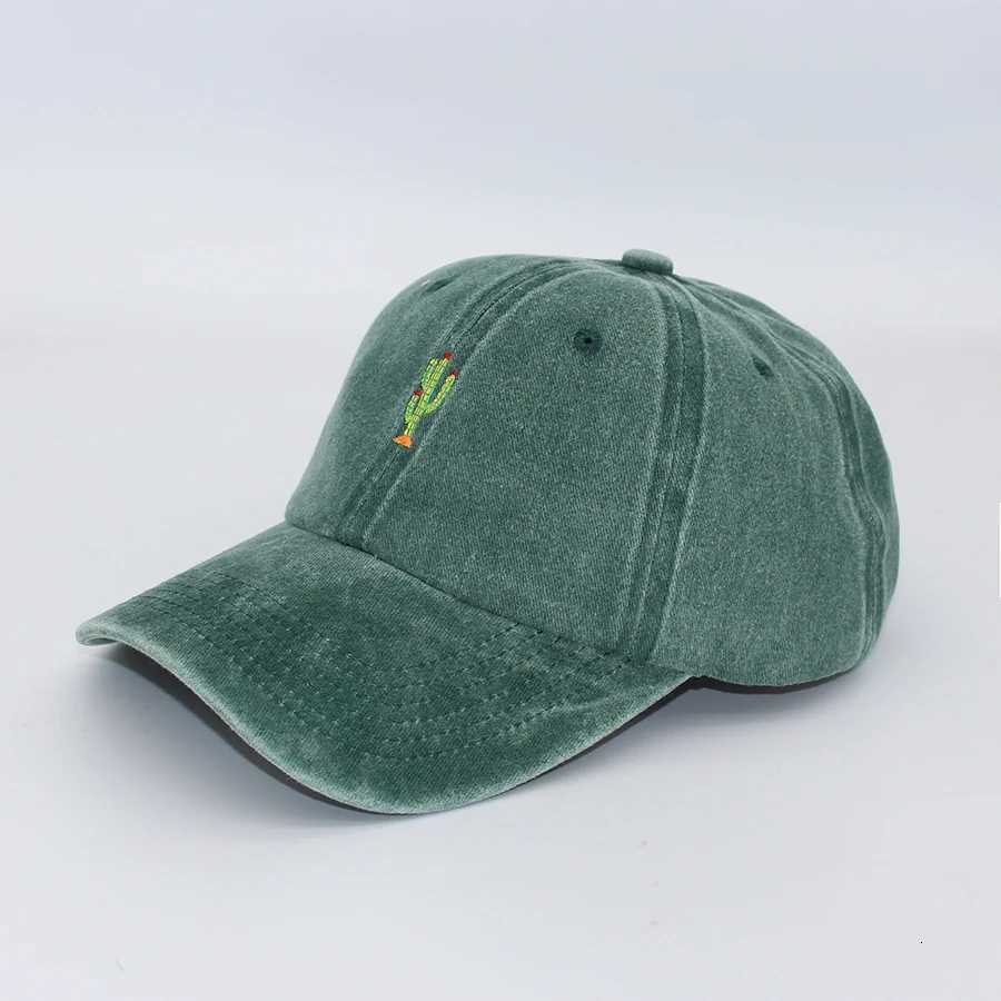 Mini Cactus Embroidery vintage soft Baseball caps Men Women Water Washed Hat Sports Fishing Dad Visor Summer Autumn Peaked cap S260306