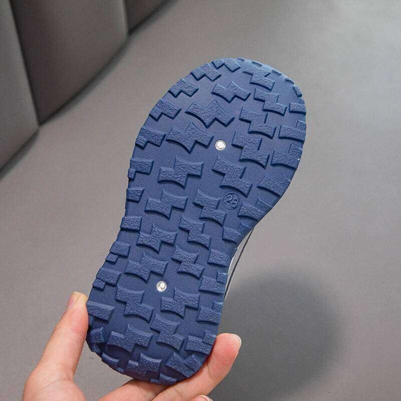 PU Leather Sport For Children Trend Fashion Teenager Kid's Sneakers Soft-soled Waterproof Boy's Girl's Running Shoes 26Y0304