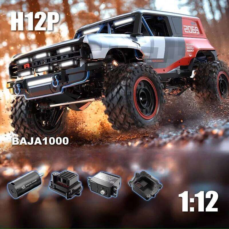 2025 Mjx Brushless H12p Alloy Large Scale Remote Control Electric Four-Wheel Drive 1/12 Off-Road Climbing Car Toy Vehicle C260305