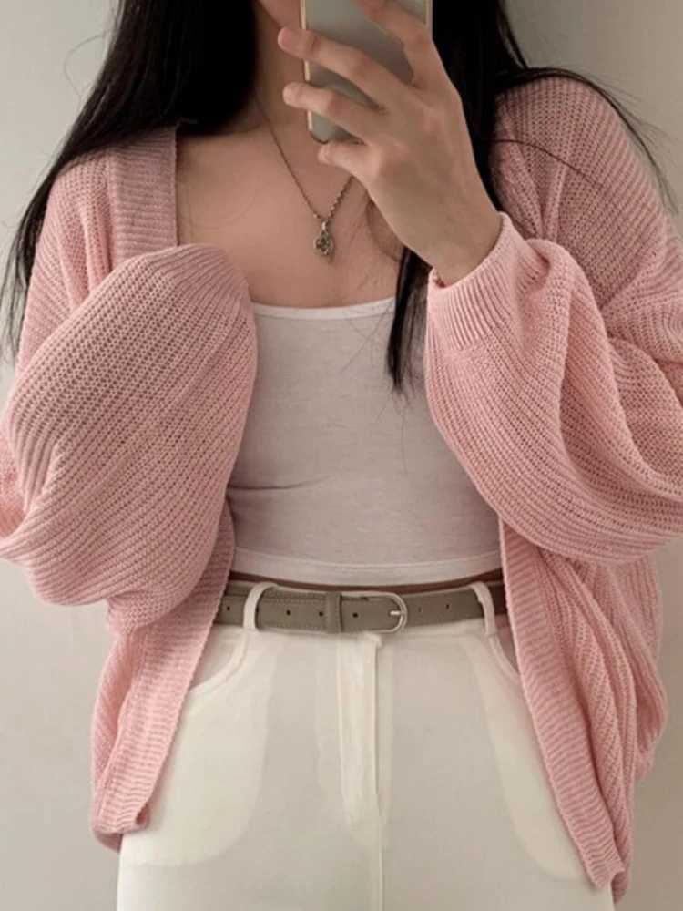 2026 Thin White Cardigan Women Summer Sunscreen Lace-up Knitwear Tops Lady Korean Style Casual Long Sleeve Sun Protected Top M260306