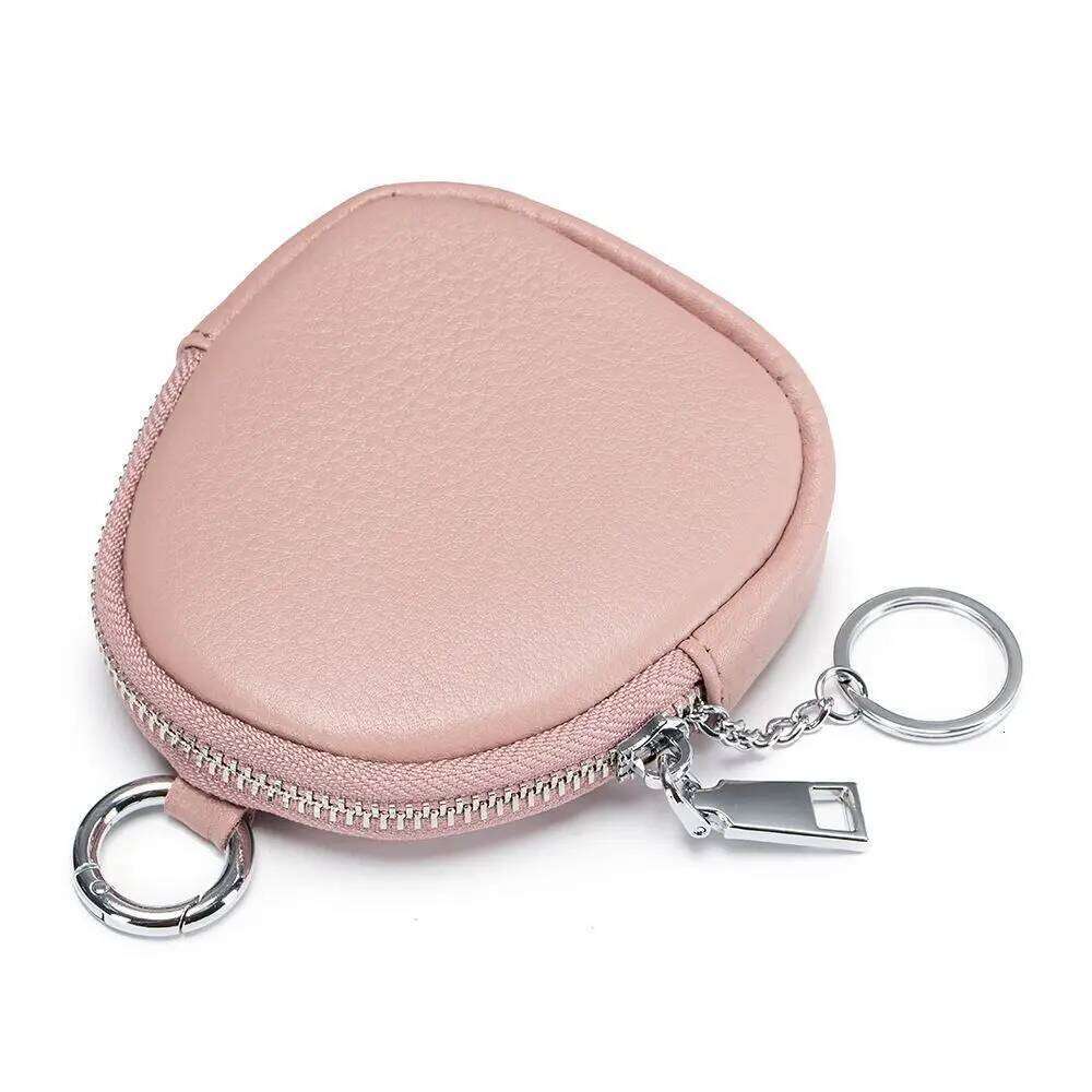 New Mini Coin Purse Solid Color Zipper Card Holoder Wallet with Key Ring Handbags C260304