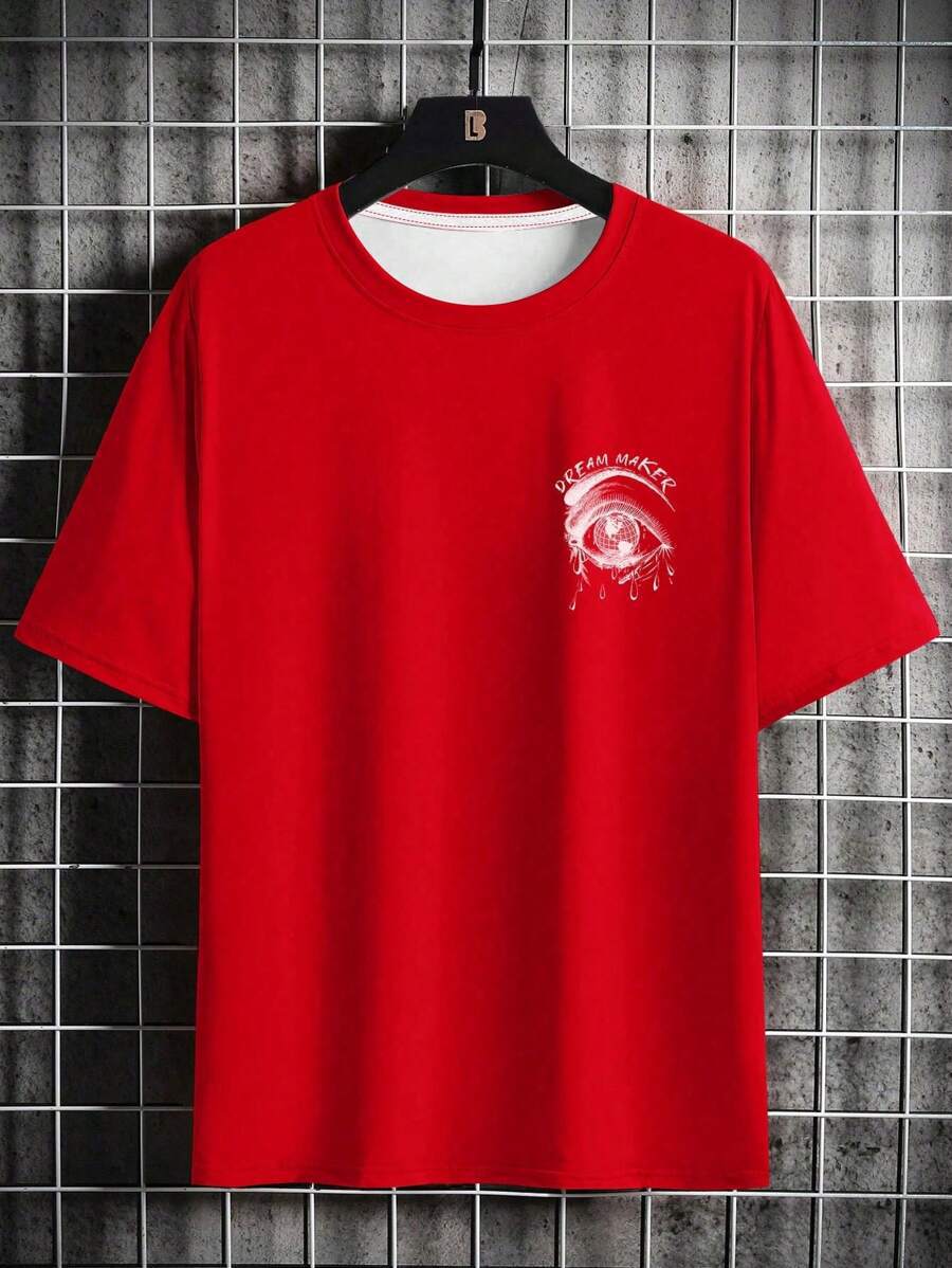 New style European and American cross-border direct supply Earth Eye street fashion men's T-shirt casual and versatile summer short sleeves
