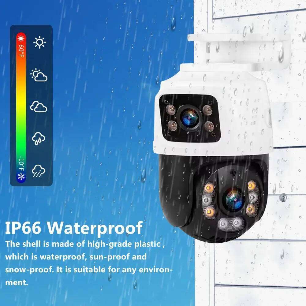Dual Lens 8MP 4K POE PTZ IP Camera Outdoor Video Surveillance CCTV Cameras For Xmeye NVR Two Way Audio Human Detection 26W0306
