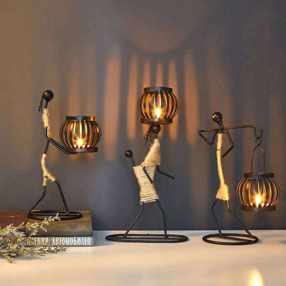 Metal Holder Home Decor Accessories African Candlesticks For Candles Decorative Chandeliers Candle Wedding Centerpieces XJ260305