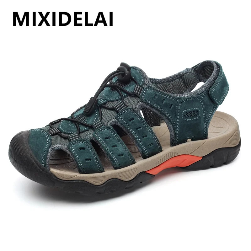 Mens Sandals Soft Genuine Leather Sandals Shoes Men Large Size Outdoor Summer Shoes Comfort Beach Sandals Roman Men Shoes 260227