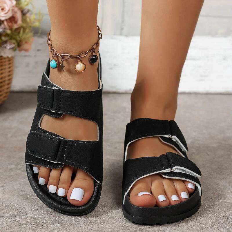 Trendy Women Sandals Slippers Driving Summer Outdoor Wear Anti-Slip Odor Control Beach Casual PU Bottom Material Shoes