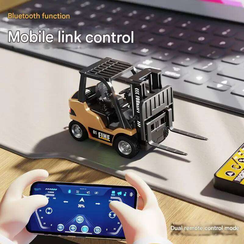 1/64 RC Trucks Alloy Forklift Mini APP 2.4G Rc Cars Remote Control Construction Engineer Vehicle Toys for Boys Adults Kids Gifts C260305