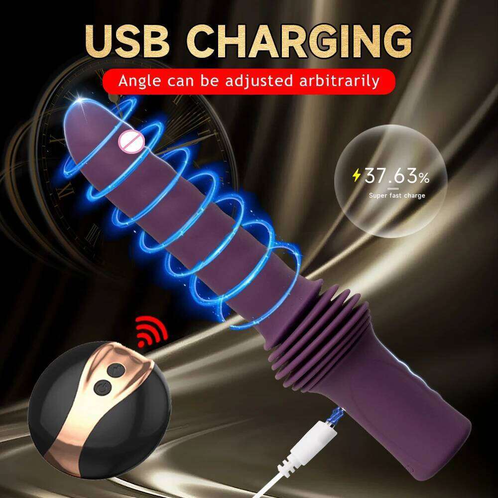 Automatic Thrusting Dildo Vibrator Machine Vagina G Spot Telescopic Massager Retractable Clit Masturbation Sex Toy for Women W260305