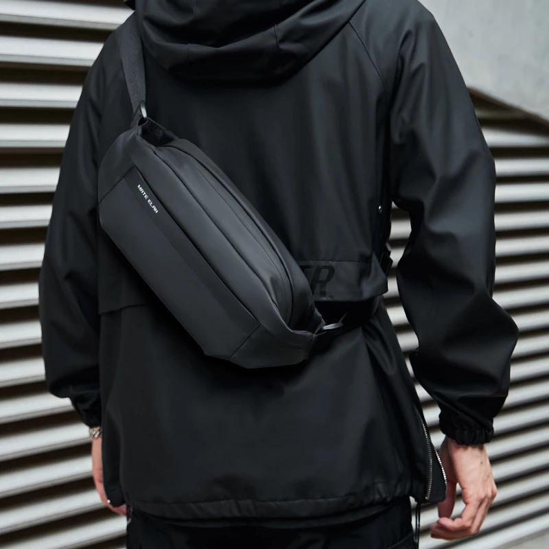 MATE ELAN Solid Waterproof Mens Crossbody Shoulder Bag Daily Travel Sports Fanny Pack Bumbag Teenagers Trend Phone Waist 260228