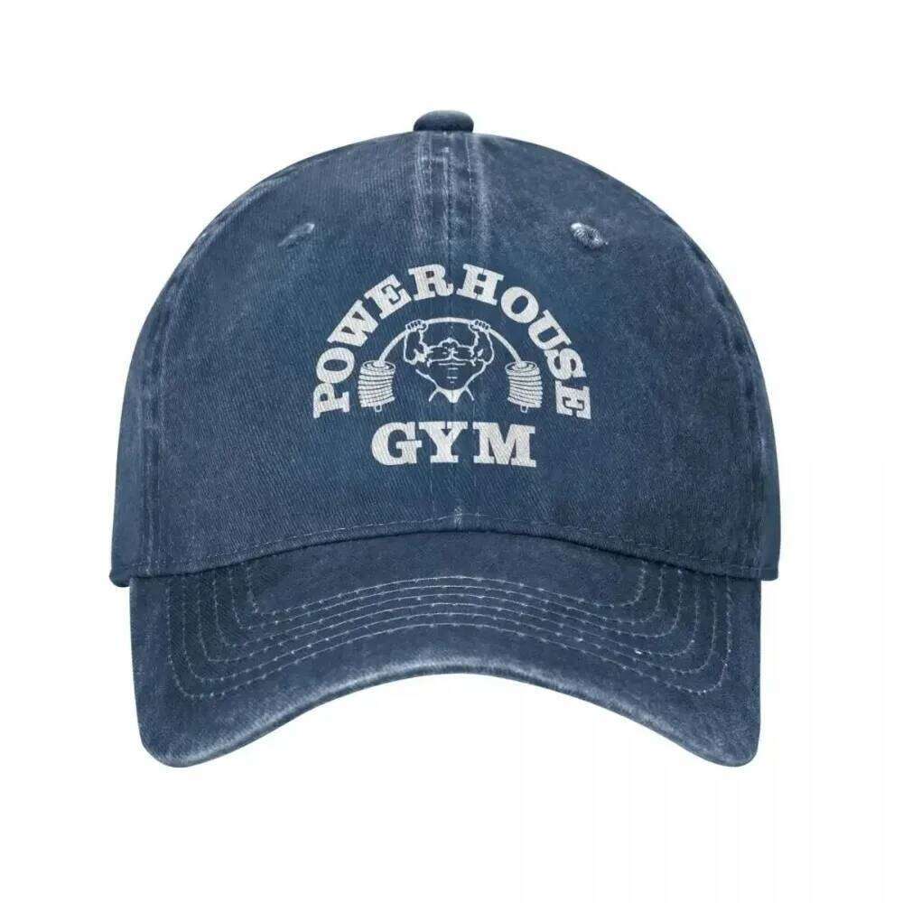 2025 Classic Denim Powerhouse Gym Caps for Men Women Summer Adjustable Baseball Hat Funny Sun Protection Y260304