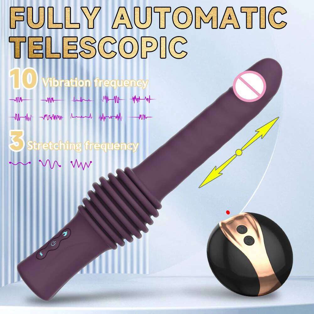 Automatic Thrusting Dildo Vibrator Machine Vagina G Spot Telescopic Massager Retractable Clit Masturbation Sex Toy for Women W260305