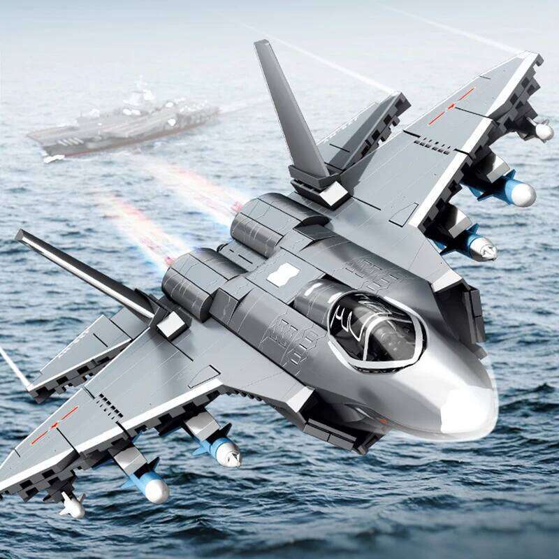 Technical 621Pcs J35 Shipborne Aircraft Model Building Blocks Military Airplane With Pilot MOC Bricks Toys Children Adult Gifts Z260306