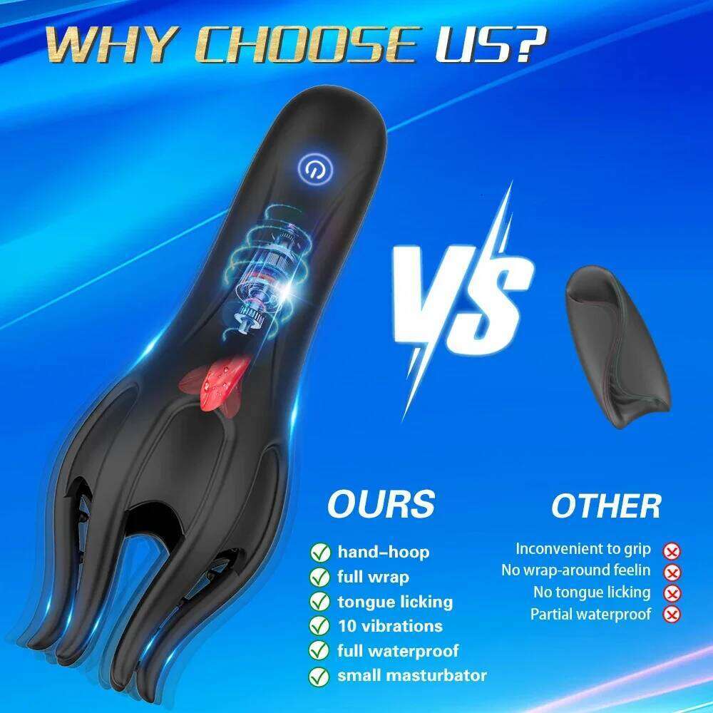 Masturbator Vibrator For Men Vibrating Tongue Licking Oral Blowjob Lasting Delay Endurance Training Male Sex Toys Adult 18+ W260305