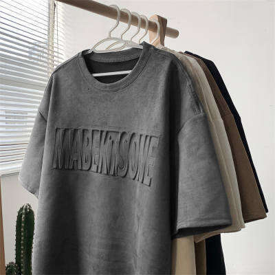 Cross-border casual chic short-sleeve T-shirt men and women, niche design for art students, couple's wear, high-end half-sleeve