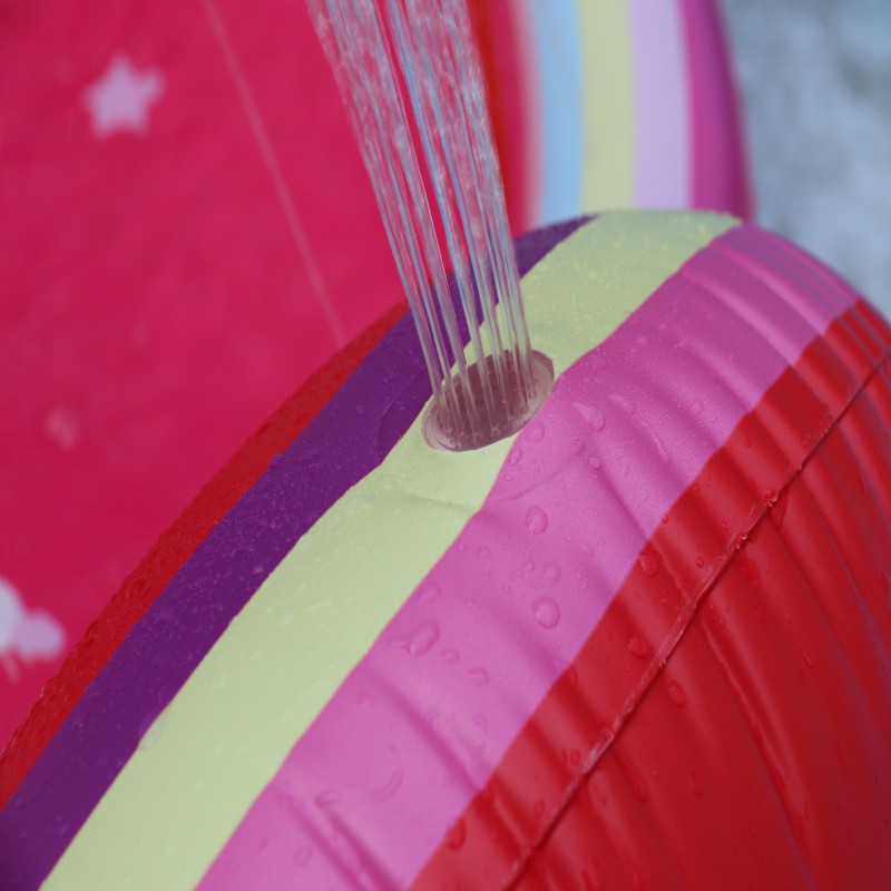 Pink Deer Sprinkler Splash Pad for Kids 68" - Inflatable Outdoor Water Toys for Toddlers Ages 3-8, Summer Backyard Pool Party Play Mat