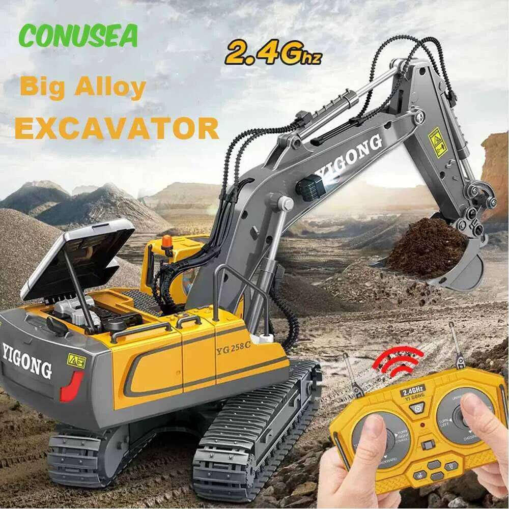 Rc Excavator Bulldozer Truck Toys for Boy 2.4G Remote Control Dumper Engineering Vehicle tractor Crawler Birthday Gift Child C260305