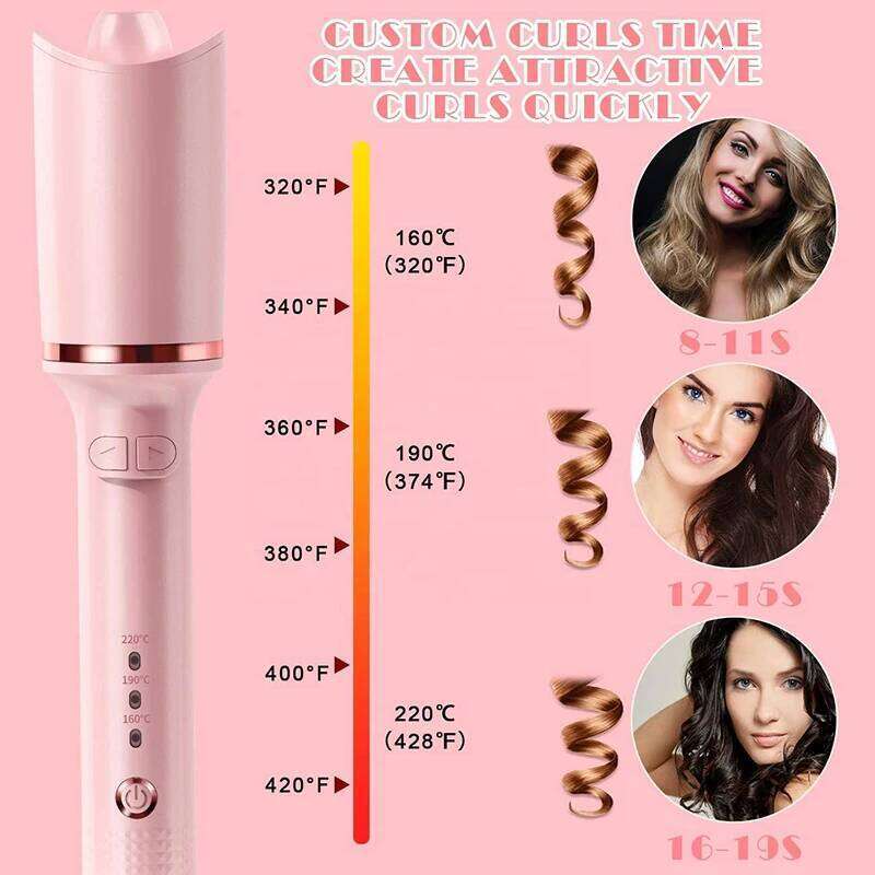 Professional Automatic Rotating Styling Tool Hair Curler with Ceramic Ionic Barrel and Smart Anti-Stuck Sensor 26Y0306