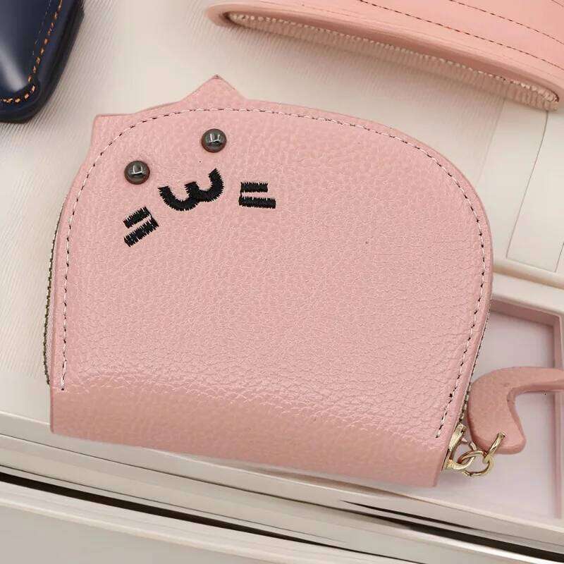 Women's Wallets New Cartoon Cat Compact Kawaii Cute Fashionable Trendy Small Card Bags Portable Large Capacity Coin Purses Girl C260304