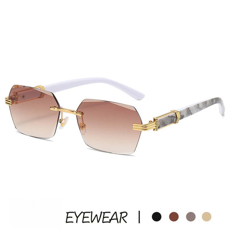 Luxury Fashion Outdoor Bicycle Sunglasses Designer Sunglasses New Cross Border Frameless Cutting Edge Sunglasses Gradient Ocean Lens Sunglasses With B