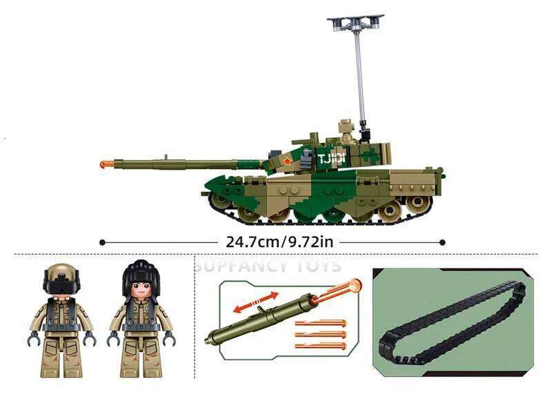 Sluban 391pcs MBT Main Battle Tank ModelArmy King of Land WarfareDIY Building Blockset Military Educational Toys for Children Z260305