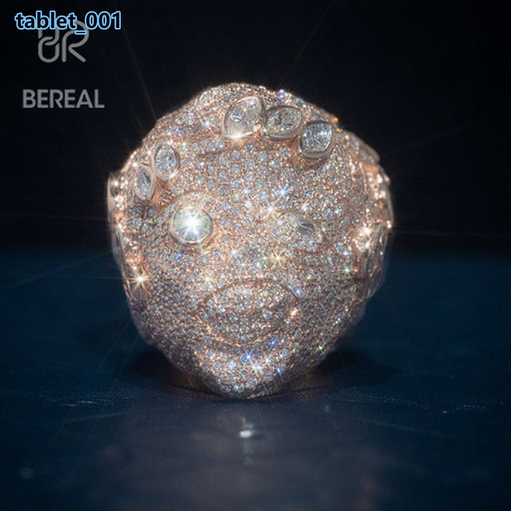 Pass Diamond Tester Iced Out Vvs Moissanite Ring Hip Hop Style Custom Diamond 925 Silver Ring Band Men Women Jewelry