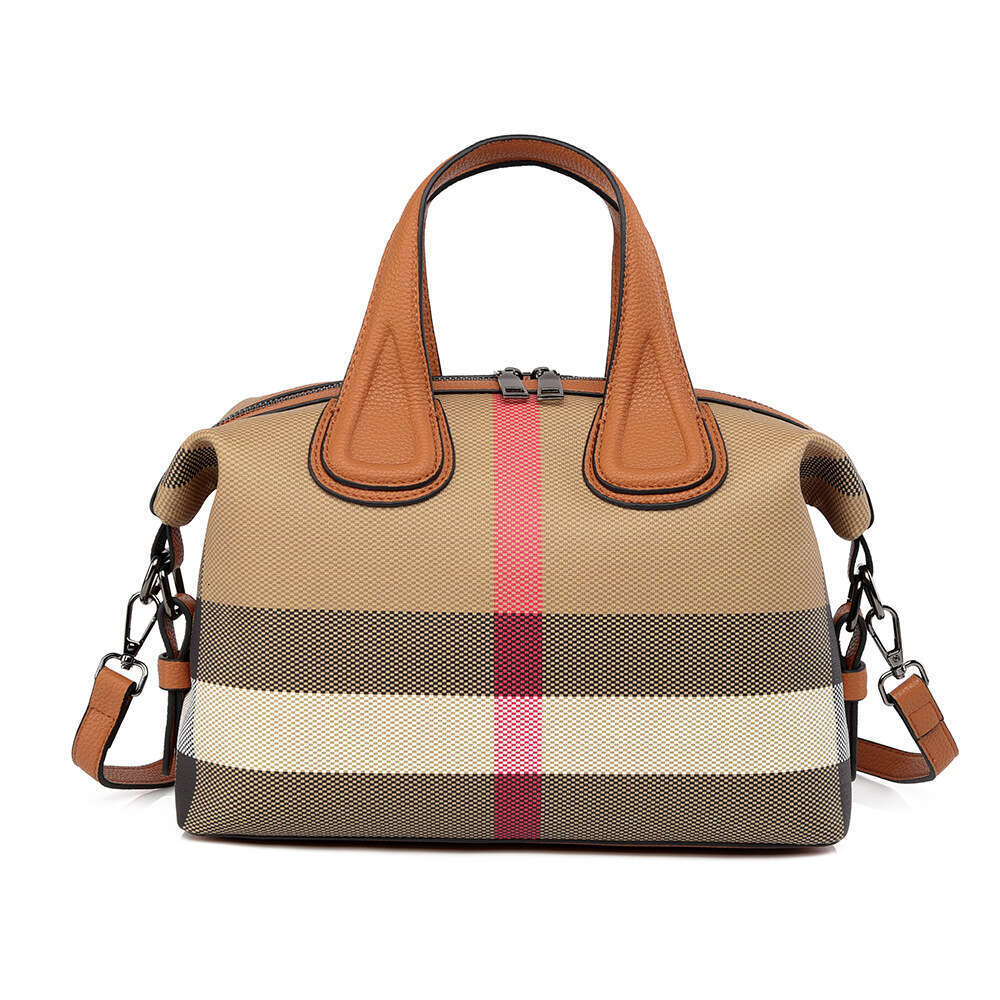 Women's handbag new fashion Boston simple large-capacity women's plaid commuter bag for women cross-border