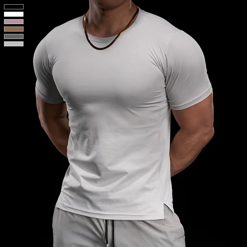 Mens Gym Fitness Training Clothing Highelasticity Breathable Sports Tight Shortsleeved Tshirt Running 260302