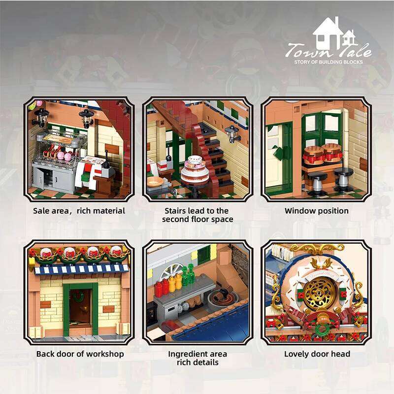 2657PCS Dessert Workshop Blocks Creative City Street View Building MOC Model Bricks Desktop Deco DIY Toys Birthday Gift Z260306