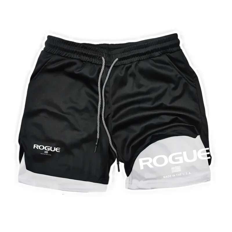 Rogue Gym Men's Four-Season Sportswear 2-In-1 Double-Layer Tight Sports Shorts