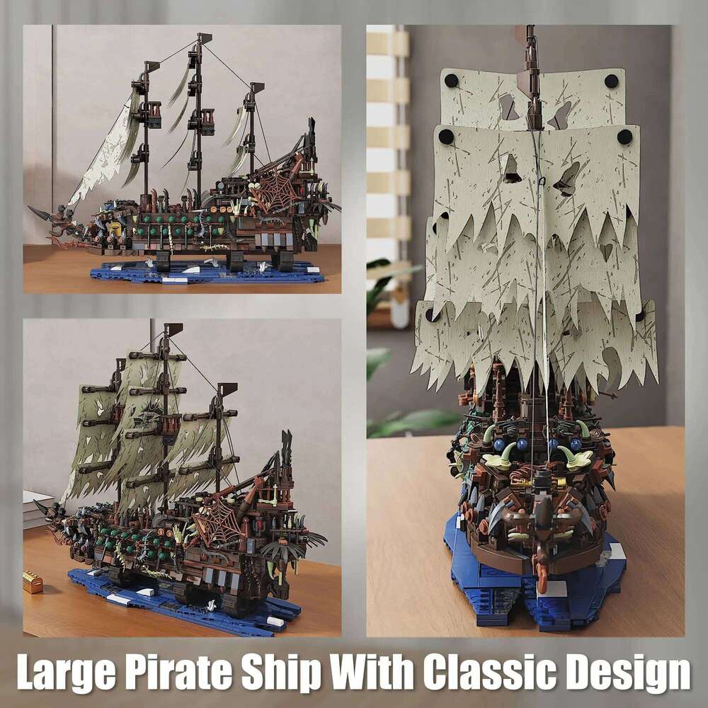 2159Pcs Pirate Ship Sets MOC Flying Dutchman Building Blocks Model Toys Christmas Birthday Gifts for Adults and Teens Z260306