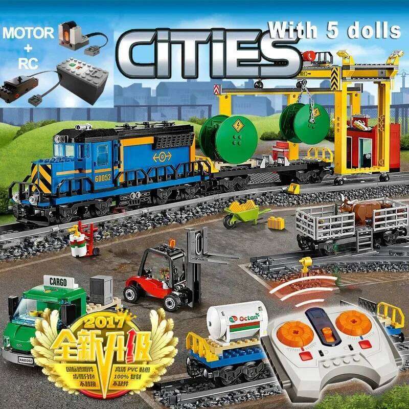 Compatible with 60052 Cargo Building Block NEW MOC Display Train Brick Toy Remote Control Model Christmas gift 02008 Z260306