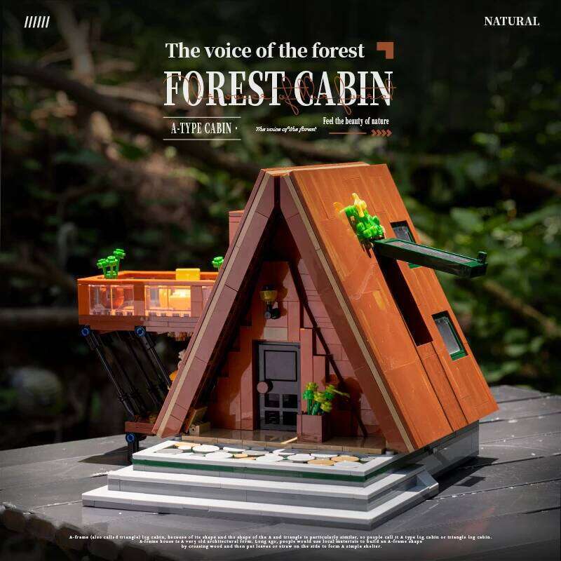 A-Frame Cabin Building Blocks Set MOC Creative Technical Assembly Bricks STEM Educational Desktop Model Holiday Gift for Adults Z260305