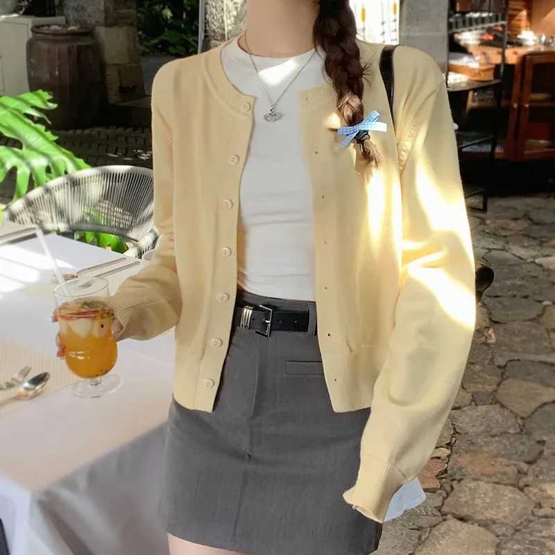 Womens Long Sleeve 2025 Cardigan O Neck Button Down Knit Lady Autumn Spring Knitted Single-breasted Cardigan Sweaters M260306