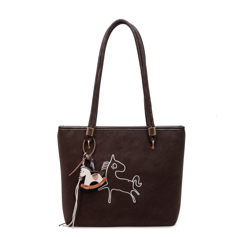 Suede Pony Multi functional Women's Handbag New Fashion Handbag Retro Bucket shaped Work and Commuter Bag Designer Bag