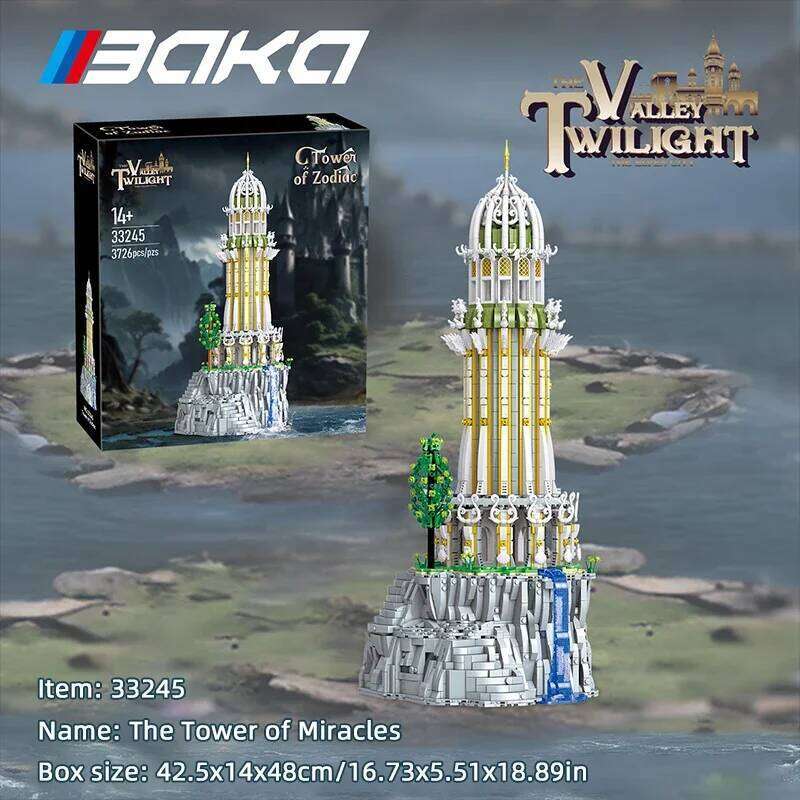 3726PCS Tower of Miracles Building Blocks European Myth Lighthouse Models Bricks Desktop Decoration Toys For Kids Holiday Gifts Z260305