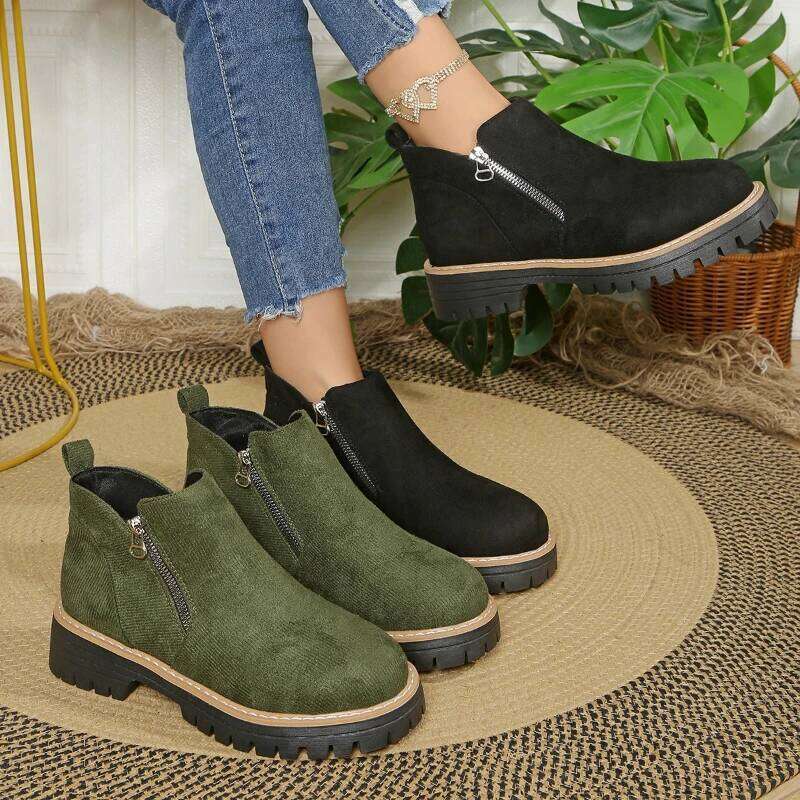 2025 New Women's Thick Bottom Anti slip Wear resistant Short Fashionable Comfortable and Casual Fashion Boots