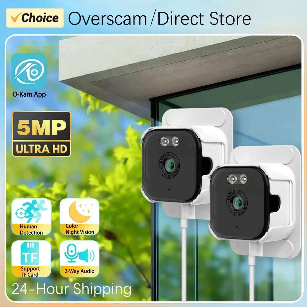 O-Kam Pro 5MP Dual Band Mini Wireless Window IP Camera Easy Installation Secure Network Black Light NightVision Motion Detection 26W0306